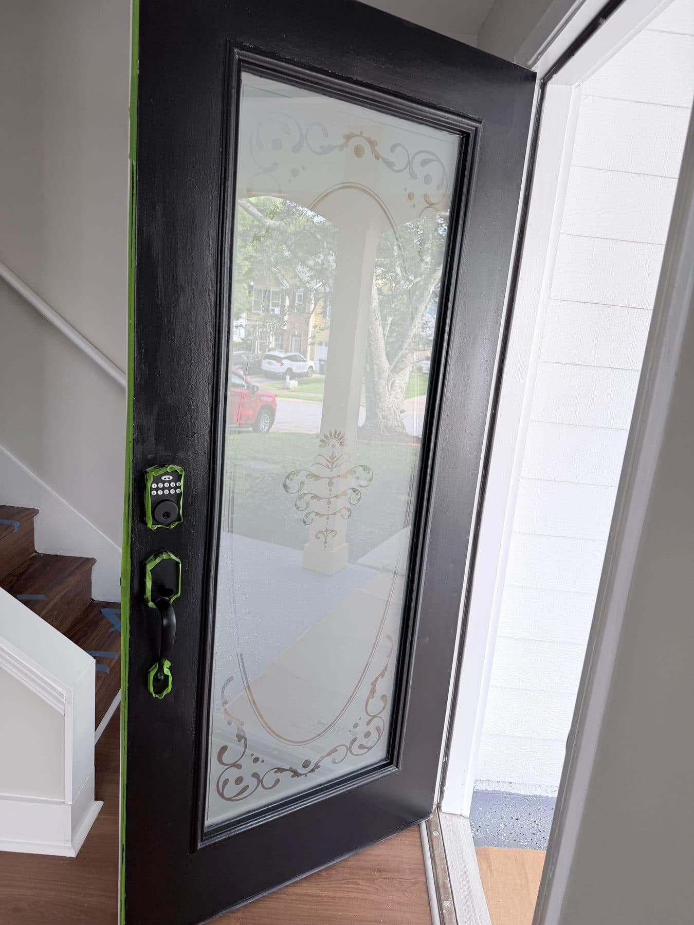 Finished custom front entry door